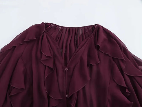 MUJER Ruffle Blouses for Women - Summer Casual Tops