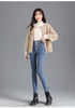 Women's Fleece-Lined High-Waisted Slim Fit Jeans