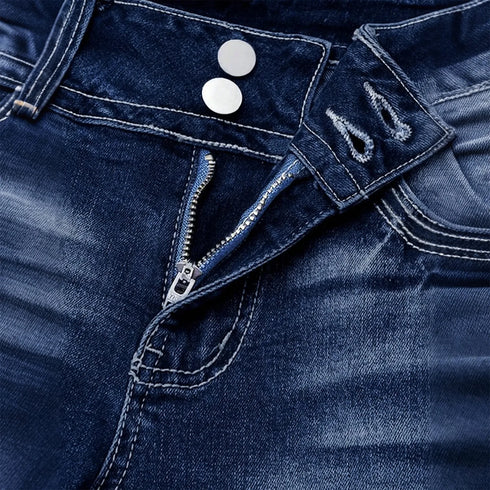 High Waist Flare Jeans for Women in Navy