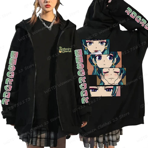 The Apothecary Diaries Print Zipper Hoodie