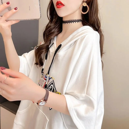 Women's Casual Hooded Cotton Two Piece Set