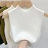 Chic Women's Sleeveless Cropped Tank Top - Half-Turtleneck