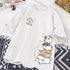 Summer Trendy Simple Cat Printed Short-sleeved T-shirt for Ladies and Boys Same Loose Casual Large-size Top