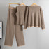 Elegant 3-Piece Knitted Set with Long Sleeve Sweater Coat