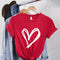Oversized Brushstroke Heart Tee for Women