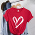 Oversized Brushstroke Heart Tee for Women
