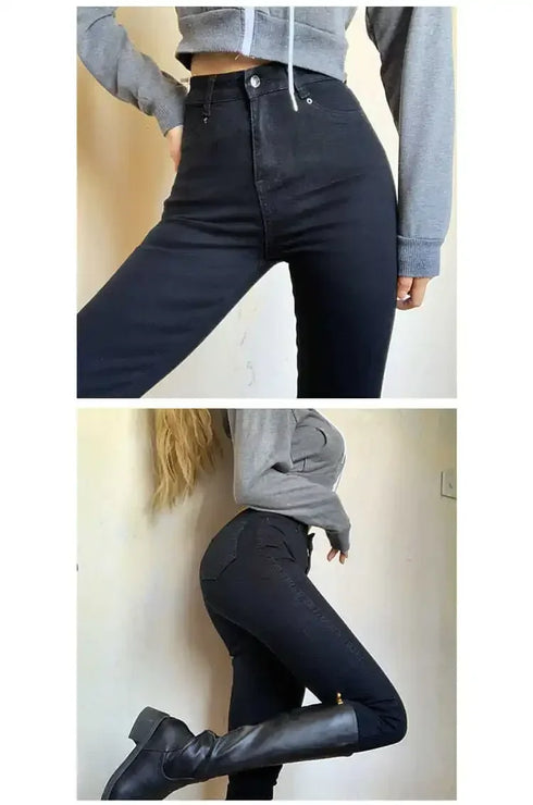 Women's Slim Fit Stretch Jeans in Black, Grey, and Navy