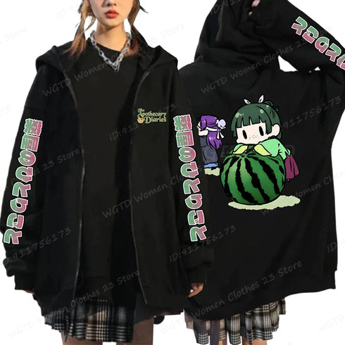 The Apothecary Diaries Print Zipper Hoodie
