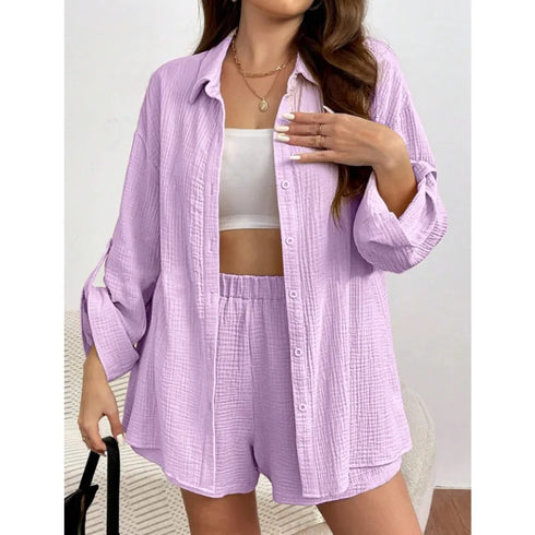 Elegant Summer Loose Short Pants Set for Women
