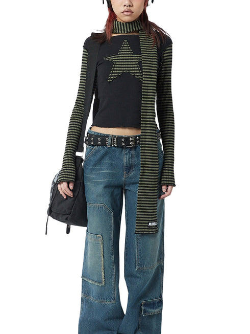 Women's Star Print Long Sleeve Casual T-Shirt