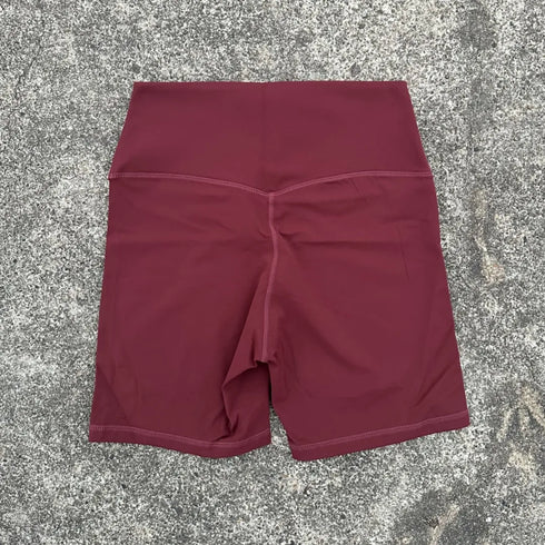 Solid Colour High Waist Yoga Shorts for Women