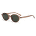 Retro Small Oval Sunglasses with Rivet Detail