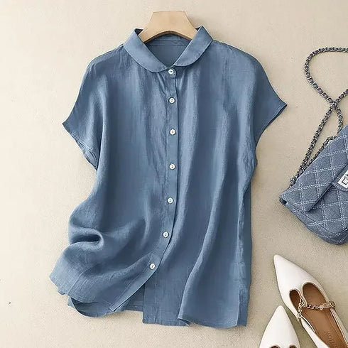 Plus Size Short Sleeve Loose Blouse for Women