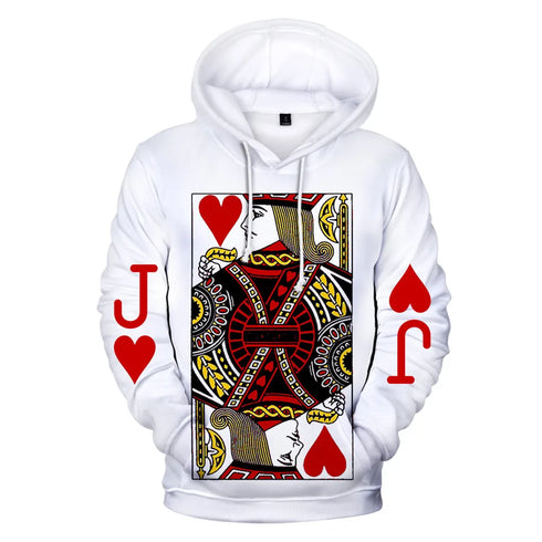 Heart Of The Cards Men's 3D Poker Graphic Hoodie