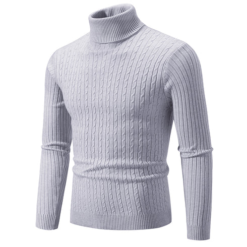 Men's High Neck Casual Knitted Pullover Sweater