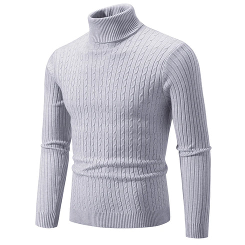 Men's High Neck Casual Knitted Pullover Sweater