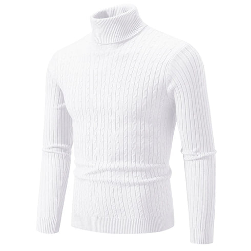 Men's High Neck Casual Knitted Pullover Sweater