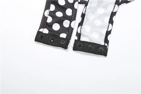 Polka Dot Print Bodysuit and Peach Shorts Set