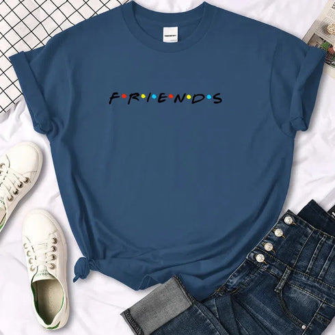 Quirky Letter Print T-Shirt for Women - Casual Summer Tee