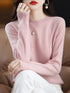 100% Merino Wool O-Neck Sweater for Women