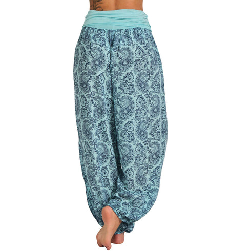 Plus Size Printed Wide Leg Harem Pants