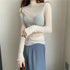 Women's Turtleneck Mesh Top with Long Sleeves