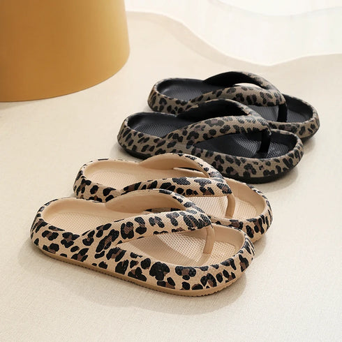 Leopard Print Summer Comfort Flip-Flops