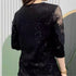 Casual Long Sleeve V-Neck Lace Patchwork Blouse