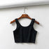 Chic Sleeveless Summer Crop Top with U Collar