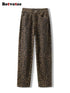 High Waisted Leopard Print Jeans for Women