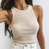 Tank Tops Sexy Crop Vest Solid Off Shoulder Summer Top