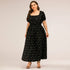 Plus Size Polka Dot Summer Dress with Puff Sleeves