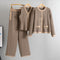 Elegant 3-Piece Knitted Set with Long Sleeve Sweater Coat