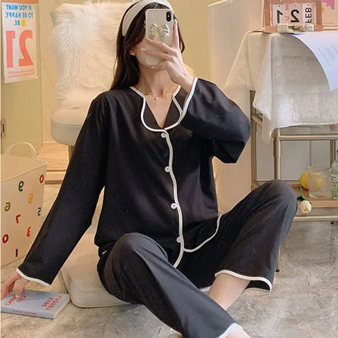 Women's Silk Satin Pyjama Set - Long Sleeve Sleepwear