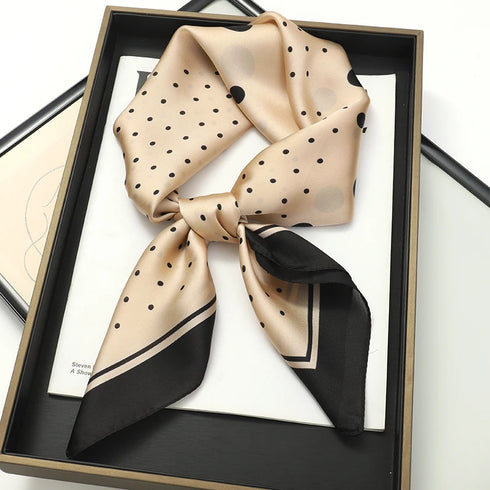 70x70cm Silk Satin Square Scarf with Print