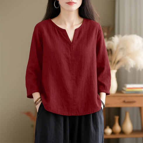 2025 ZANZEA Autumn Blouse Women V Neck Long Sleeve Tops Casual Solid Loose Shirt Female OL Work Blouses Retro Tunic Blusas Mujer