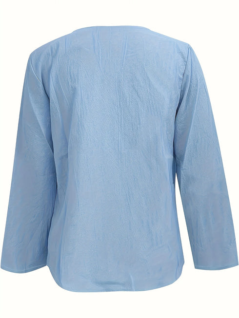 Plus Size Floral Woven Shirt for Spring and Summer