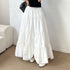 Korean Style Tiered Maxi Skirt with Elastic Waist