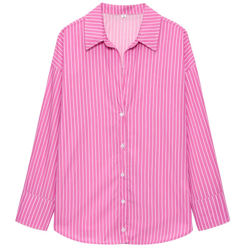 Elegant Oversized Button-Up Blouse for Women