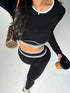 Women's Striped Long Sleeve Yoga Set