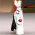 Elegant V-Neck Sleeveless Floral Long Dress