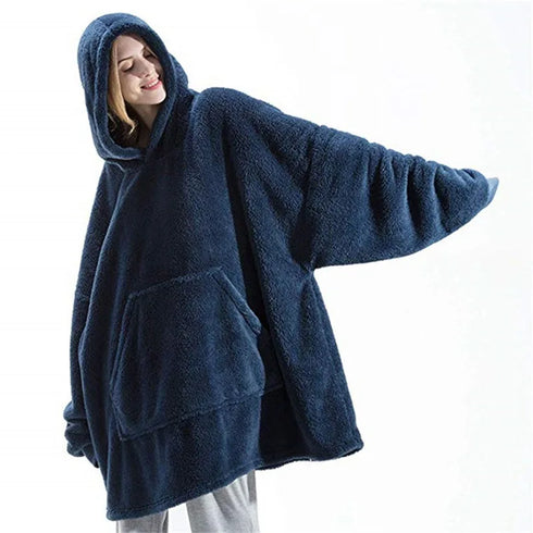 Oversized Hooded Fleece Hoodie Blanket for Women