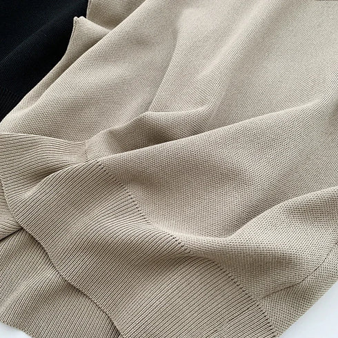 Solid Stand-up Collar Knitted Blouse Vest