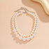 Multilayer White Imitation-Pearl Choker Necklace