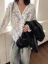 Vintage Summer Lace Blouses Women See Through Sheer Long Sleeve Sun Shirts Korean Style Casual Sun Protection Sexy Ladies Tops