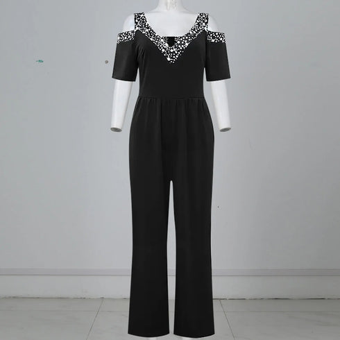 Summer Women's Loose Wide Leg Sequin Jumpsuit