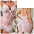 Floral Lace Trim Nightgown Set