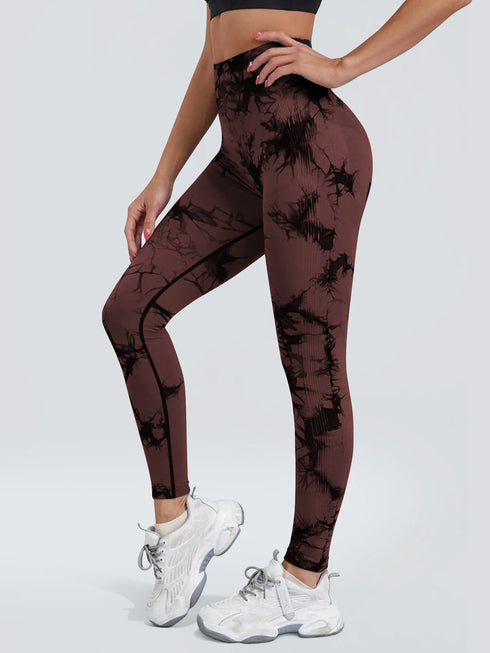 Women's High Waist Seamless Tie-Dye Yoga Leggings