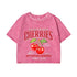 Women's Cotton Crop T-Shirt with Cherry Print