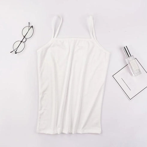 Soft Cotton Spaghetti Strap Crop Tops for Women
